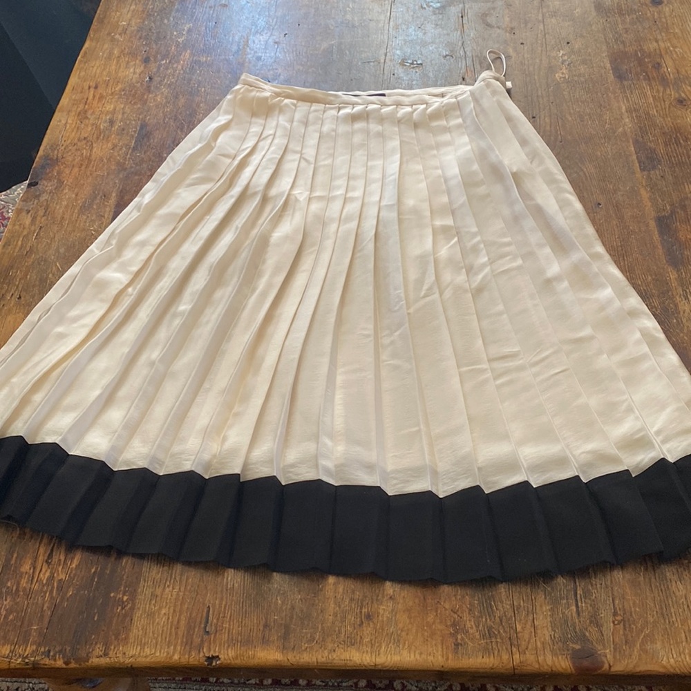 RL Cream Pleated Skirt